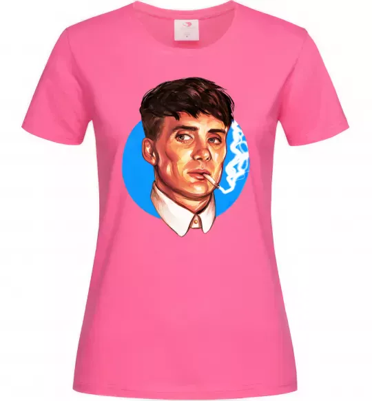 Жіноча футболка Томас Шелбі з цигаркою Гострі картузи Яскраво-рожевий фото
