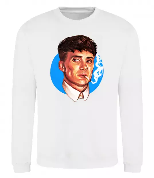 Свитшот Томас Шелбі з цигаркою Гострі картузи Белый фото