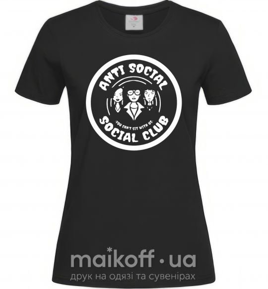 Жіноча футболка Antisocial club Daria Чорний фото