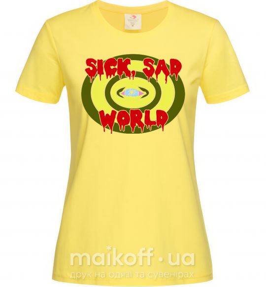 Жіноча футболка Sick world Лимонний фото
