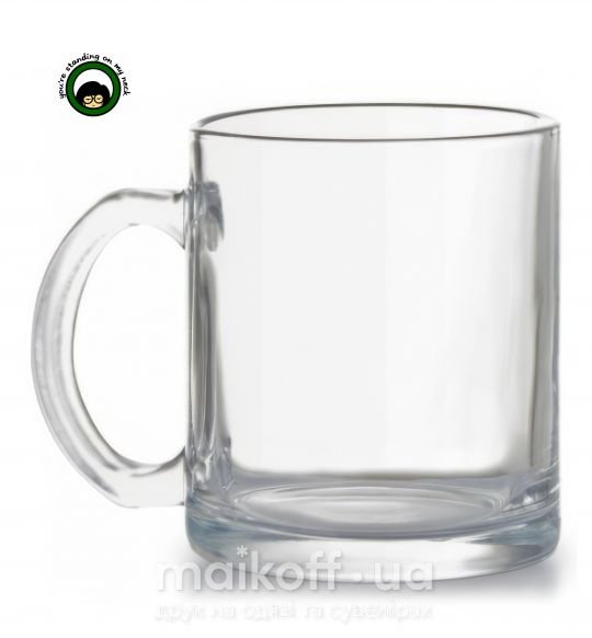 Чашка скляна Дарья лого Прозорий фото