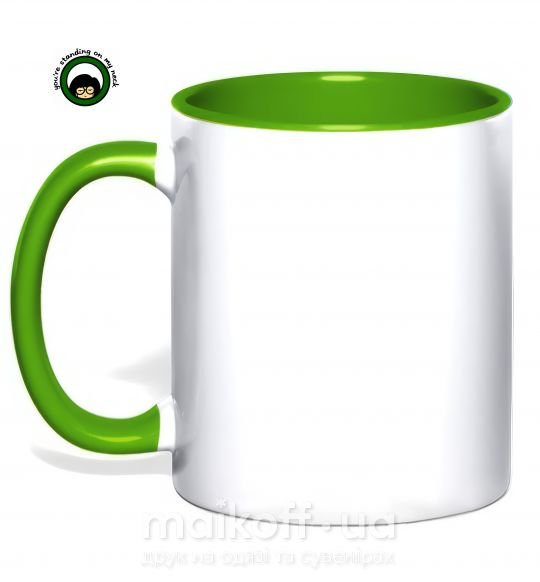 Чашка с цветной ручкой Дарья лого Зеленый фото