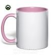 Чашка з кольоровою ручкою Дарья лого Ніжно рожевий фото