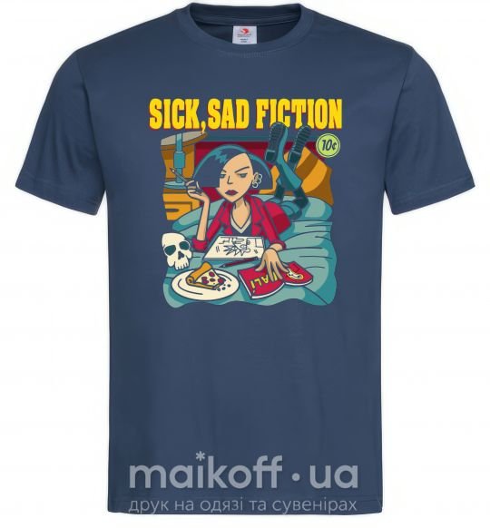 Чоловіча футболка sick sad fiction цуи Темно-синій фото