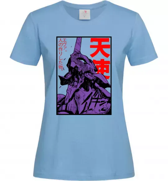 Жіноча футболка Evangelion Блакитний фото
