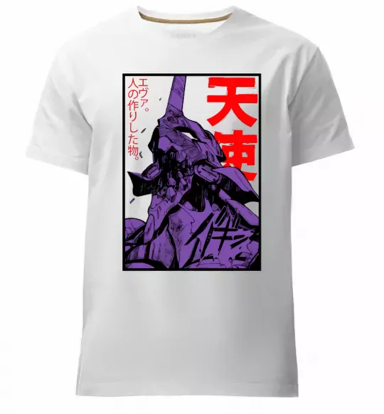 Мужская премиум футболка Evangelion Белый фото