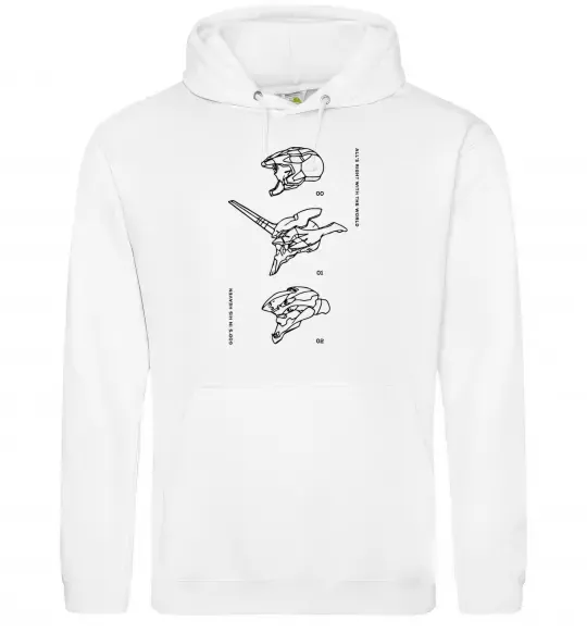 Жіноча толстовка (худі) Evangelion HELMETS аніме Білий фото