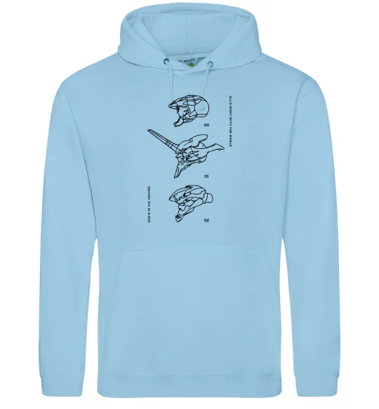 Женская толстовка (худи) Evangelion HELMETS аніме Голубой фото