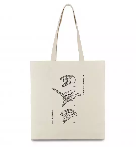 Эко-сумка Evangelion HELMETS аніме Бежевый фото