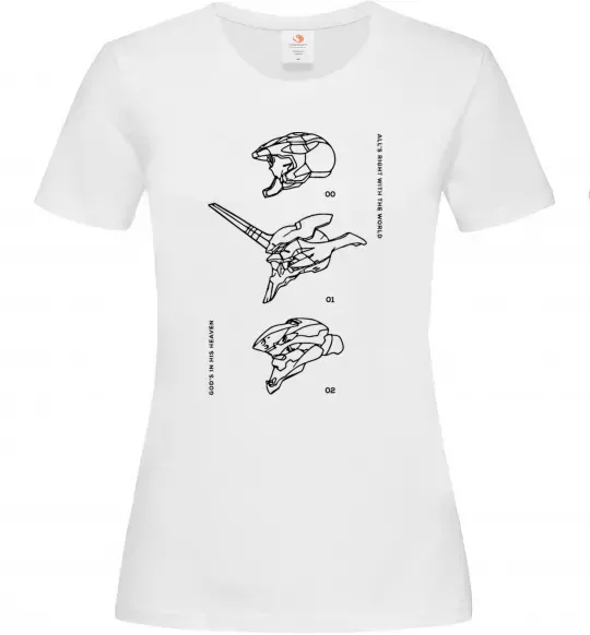 Жіноча футболка Evangelion HELMETS аніме Білий фото