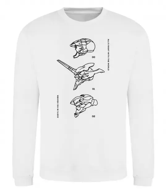 Світшот Evangelion HELMETS аніме Білий фото