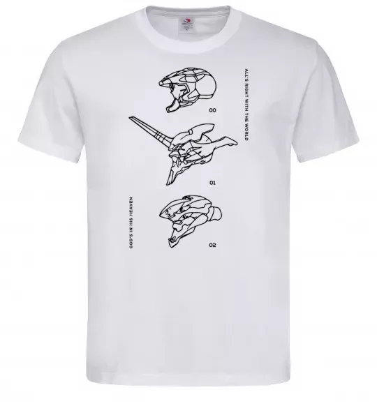 Мужская футболка Evangelion HELMETS аніме Белый фото