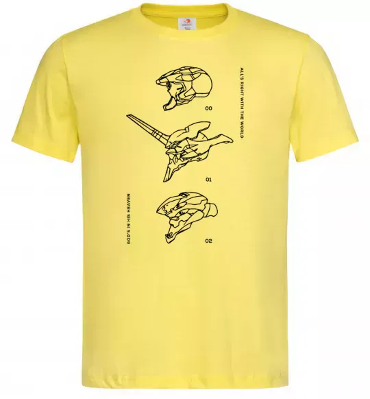 Мужская футболка Evangelion HELMETS аніме Лимонный фото