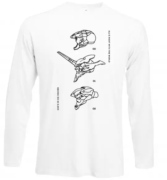 Лонгслив Evangelion HELMETS аніме Белый фото