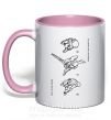 Чашка з кольоровою ручкою Evangelion HELMETS аниме Ніжно рожевий фото