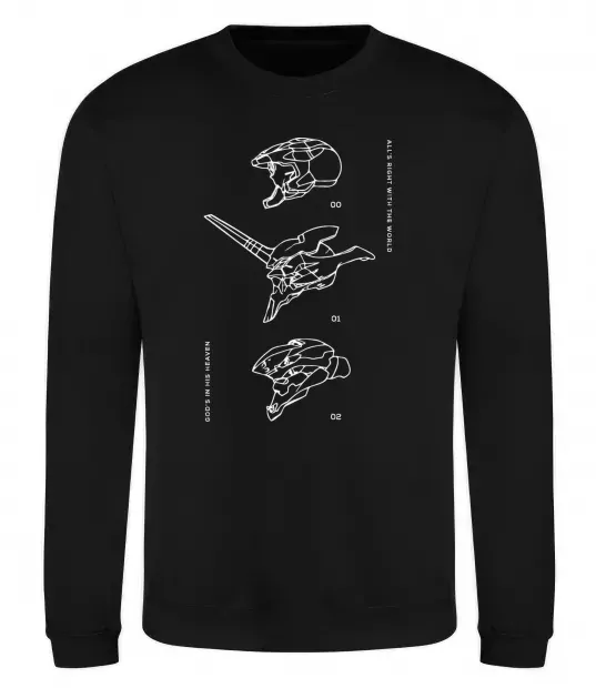 Світшот Evangelion HELMETS аніме Чорний фото