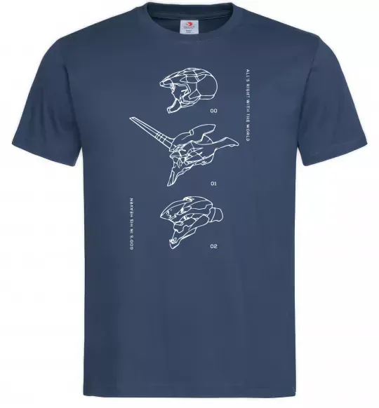 Мужская футболка Evangelion HELMETS аніме Темно-синий фото