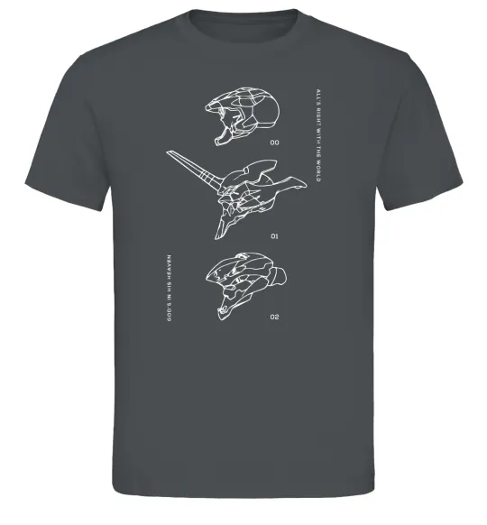 Мужская футболка Evangelion HELMETS аніме Графит фото