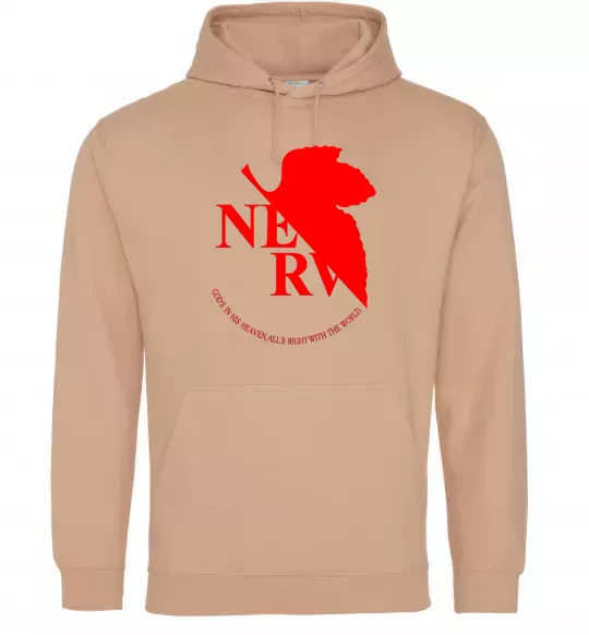 Мужская толстовка (худи) Evangelion аніме Евангеліон Песочный фото