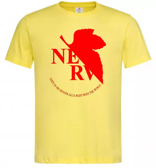 Чоловіча футболка Evangelion аніме Евангеліон Лимонний фото