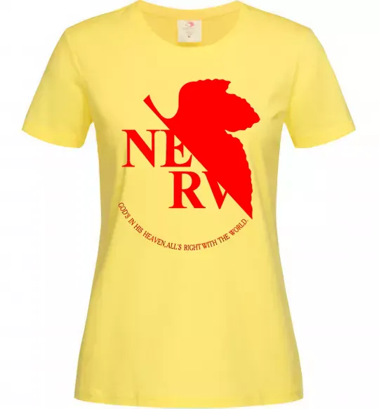 Жіноча футболка Evangelion аніме Евангеліон Лимонний фото