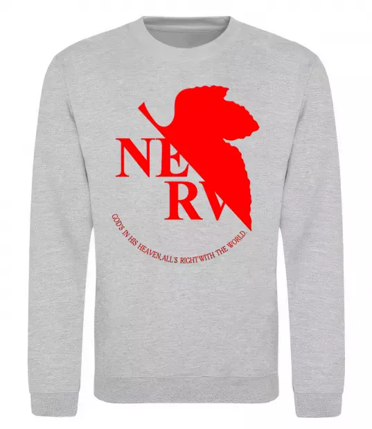 Свитшот Evangelion аніме Евангеліон Серый меланж фото