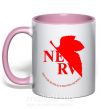 Чашка с цветной ручкой Evangelion аниме Евангелион Нежно розовый фото
