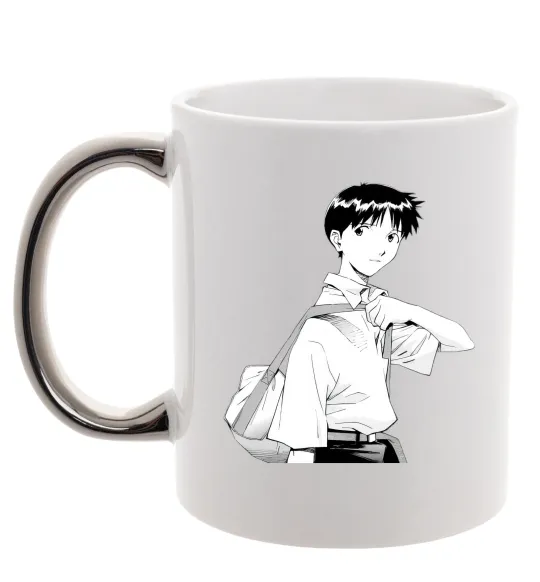 Чашка з кольоровою ручкою Daco Евангеліон Срібло фото