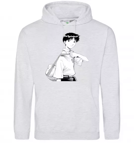 Мужская толстовка (худи) Daco Евангеліон Серый меланж фото