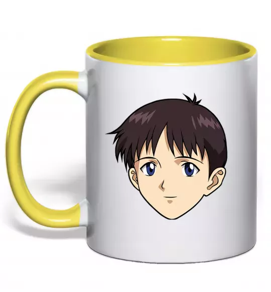 Чашка з кольоровою ручкою Evangelion Сінзді Сонячно жовтий фото
