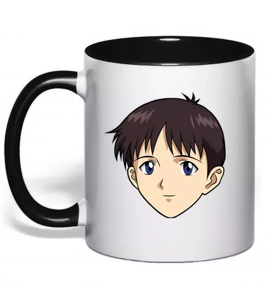 Чашка з кольоровою ручкою Evangelion Сінзді Чорний фото