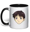 Чашка з кольоровою ручкою Evangelion Сінзді Чорний фото