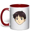 Чашка з кольоровою ручкою Evangelion Сінзді Червоний фото