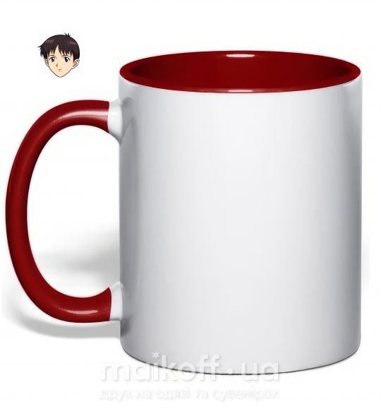 Чашка с цветной ручкой Evangelion Синзди Красный фото