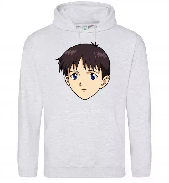 Женская толстовка (худи) Evangelion Сінзді Серый меланж фото