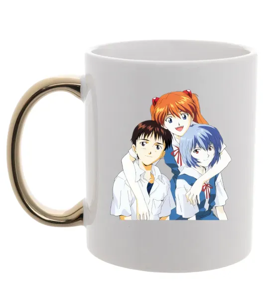 Чашка з кольоровою ручкою Аска Сіндзі Рей Золото фото