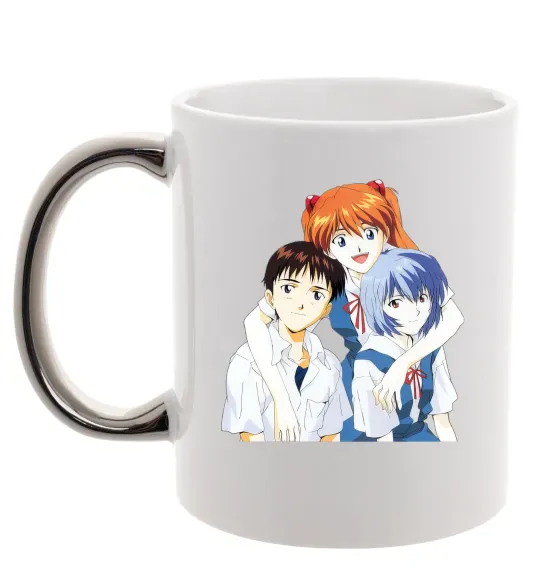 Чашка з кольоровою ручкою Аска Сіндзі Рей Срібло фото