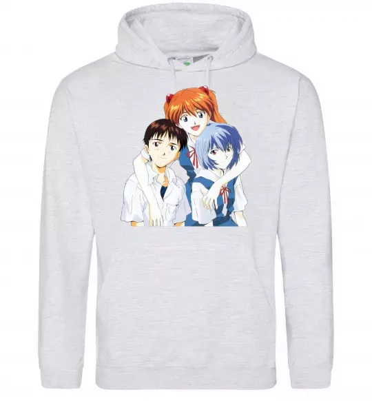 Мужская толстовка (худи) Аска Сіндзі Рей Серый меланж фото