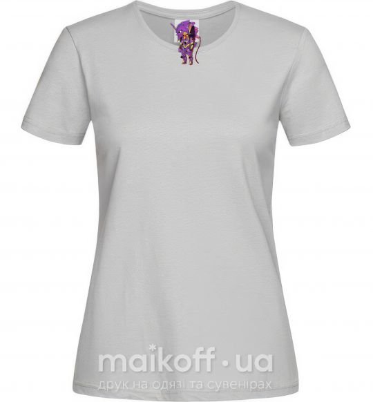 Жіноча футболка Евангелион робот аниме Сірий фото