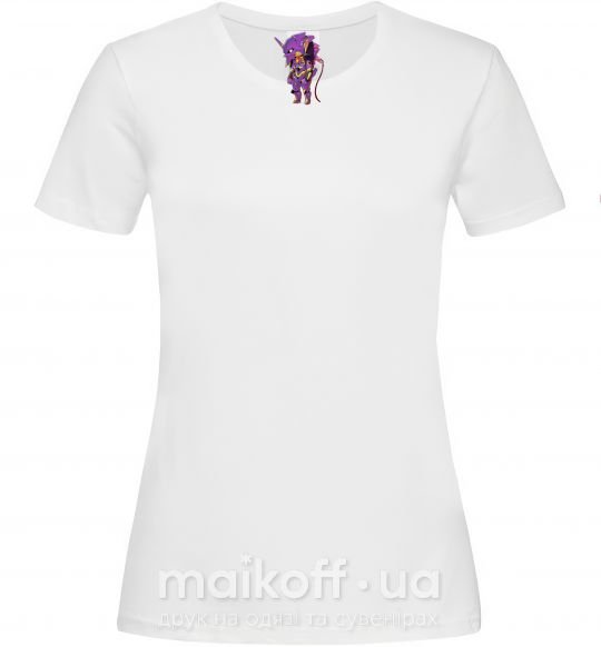 Женская футболка Евангелион робот аниме Белый фото