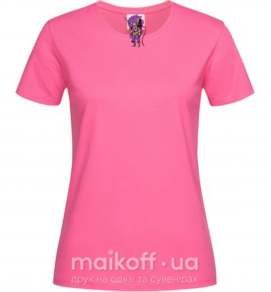 Женская футболка Евангелион робот аниме Ярко-розовый фото