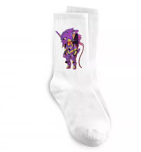 Шкарпетки Евангеліон робот аніме Білий фото