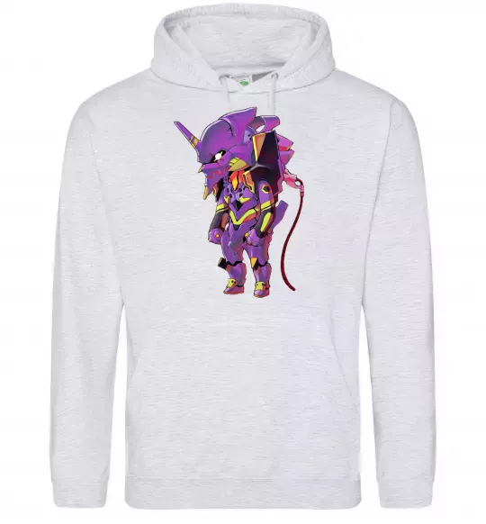 Чоловіча толстовка (худі) Евангеліон робот аніме Сірий меланж фото