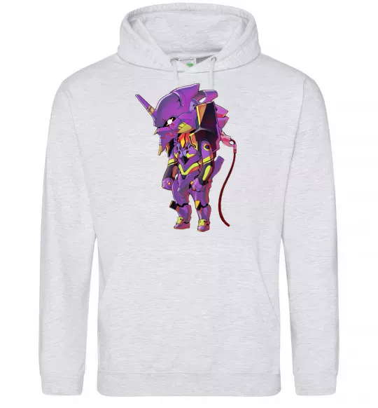 Жіноча толстовка (худі) Евангеліон робот аніме Сірий меланж фото