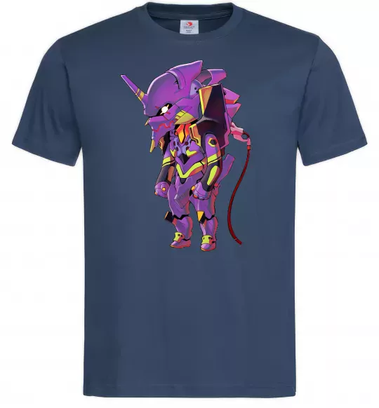 Мужская футболка Евангеліон робот аніме Темно-синий фото