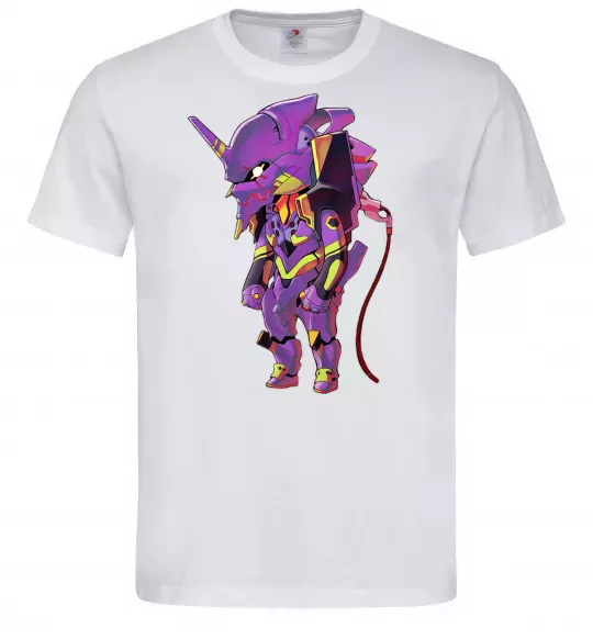 Мужская футболка Евангеліон робот аніме Белый фото