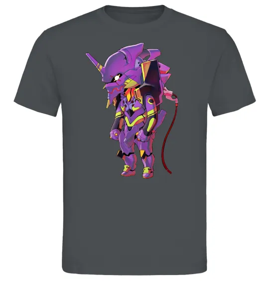 Мужская футболка Евангеліон робот аніме Графит фото