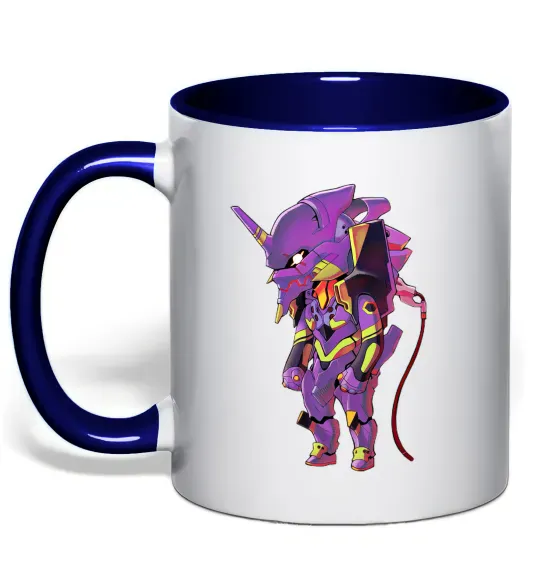 Чашка з кольоровою ручкою Евангеліон робот аніме Глибокий темно-синій фото