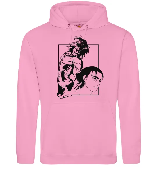 Жіноча толстовка (худі) Eren Yaeger Атака титанов Рожевий фото