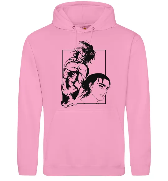 Чоловіча толстовка (худі) Eren Yaeger Атака титанов Рожевий фото